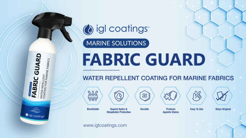 IGL Fabric Guard. Protects your fabirc by creating a water repellent surface, keeps the texture of your fabric original, breatheable, durable while protecting your fabrics from stains.