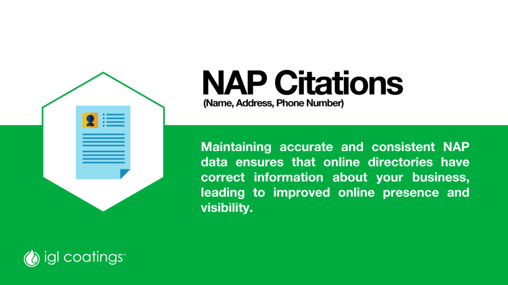An infographic displaying the essential elements of a NAP Citation – Name, Address, and Phone Number – as the cornerstone for improving local SEO rankings.